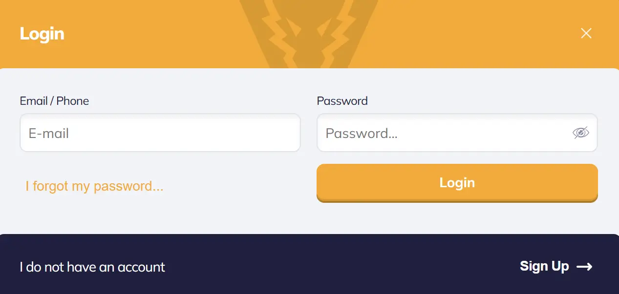 Valor Bet login process 
